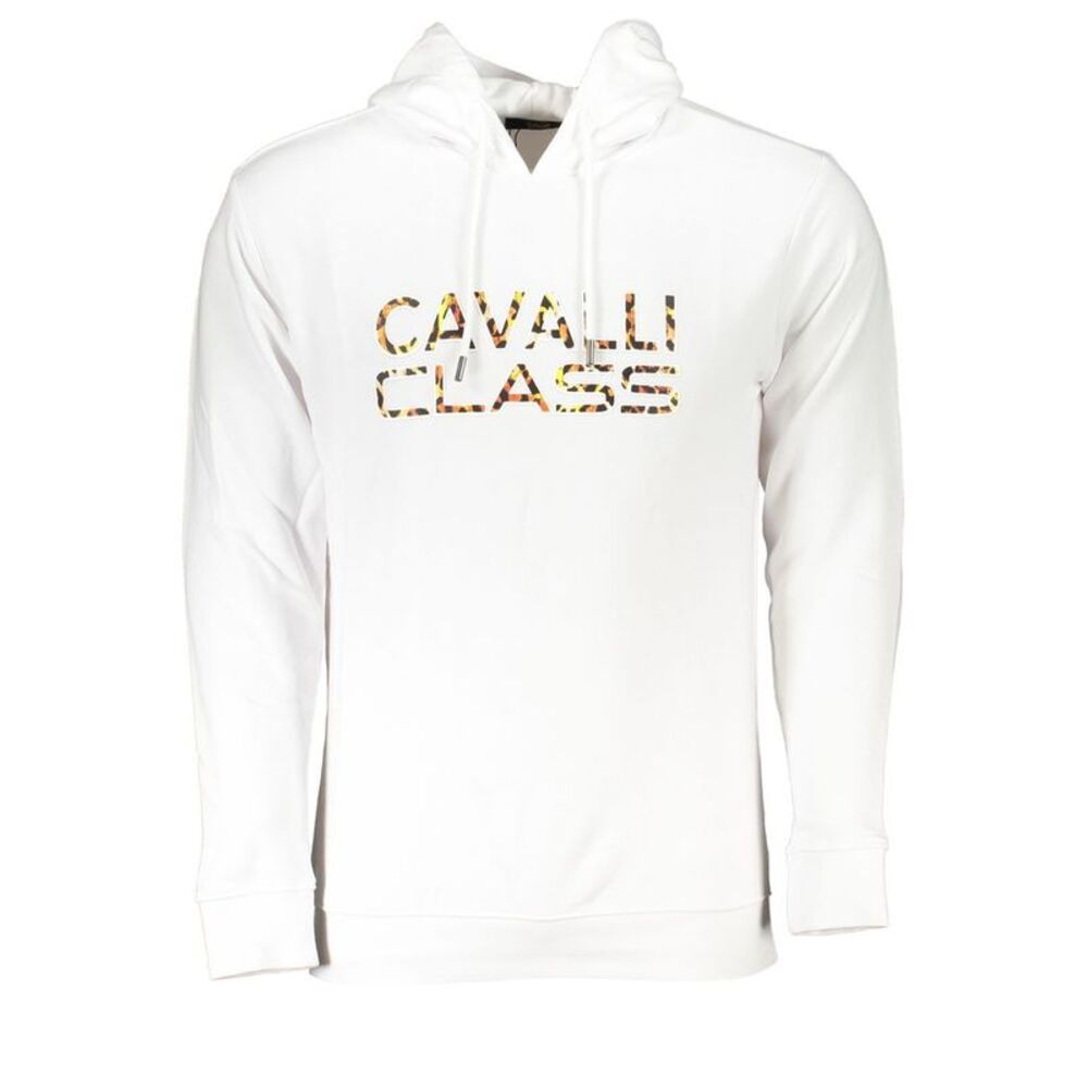 Cavalli Class Bianco Cotton Men Men's Sweatshirt